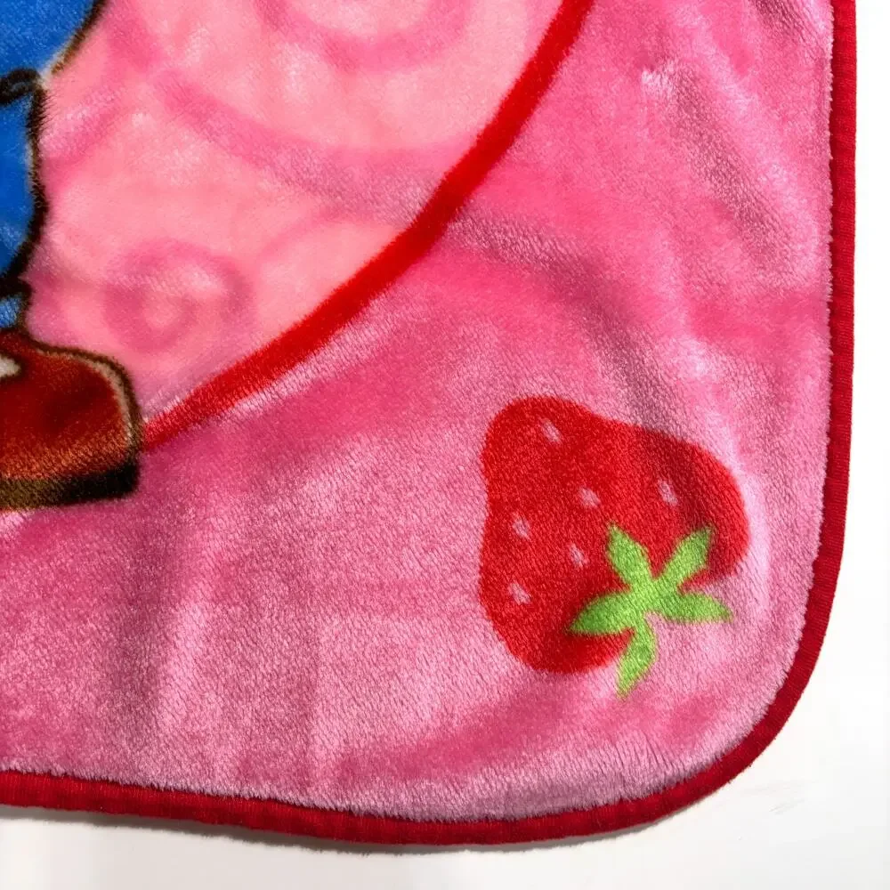 Vintage 2004 Y2K Strawberry Shortcake Pink Fleece Toddler Blanket 44.5x28 Rare